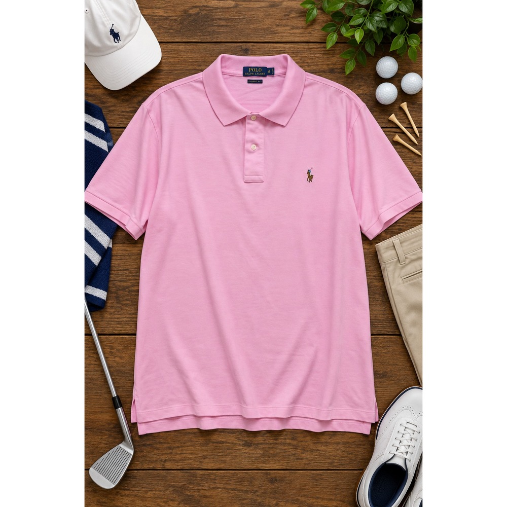 Polo Ralph Lauren 100% Cotton Pima Soft Touch Pink Polo Shirt, Size 3XB, EUC